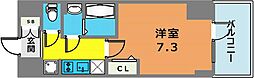 プレサンス神戸セレスティア 1Kの間取図画像