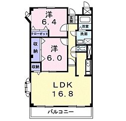JR紀勢本線 紀三井寺駅 徒歩18分の賃貸マンション 1階2LDKの間取り