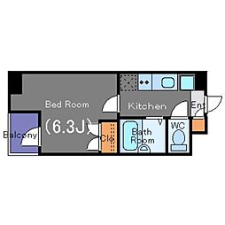 西五反田HSビレッジ 2階1Kの間取り