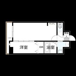 ルッシェ竹下駅前 1LDKの間取図画像