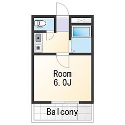 グリーンプラザ谷町壱番館 3階1Kの間取り