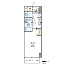北品川アパートメント 1Kの間取図画像