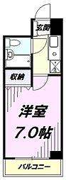 ミパラシオ 1Kの間取図画像