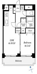 永功ハイヴ駒形 1LDKの間取図画像