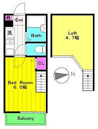 ロフティ向ヶ丘遊園 1Kの間取図画像