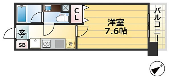 兵庫県神戸市中央区北本町通４丁目(賃貸マンション1K・8階・25.03㎡)の写真 その2