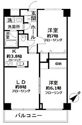N-flats横浜大岡 2LDKの間取図画像