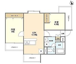 ドリーム上落合 2階2LDKの間取り