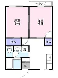 サザンコーポラス 2DKの間取図画像
