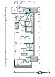 ルフォンプログレ浅草入谷 4階1DKの間取り