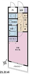 Cube's 1Kの間取図画像