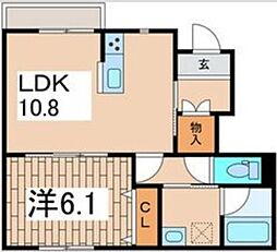 アヴァンツァーレ 1LDKの間取図画像