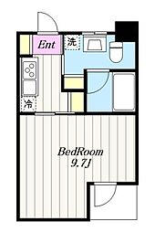 クオーツマンション 1Kの間取図画像