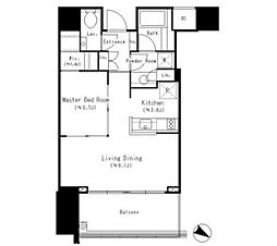 ザ六本木東京クラブレジデンス 1LDKの間取図画像