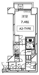 エスレジデンス月島 3階1Kの間取り