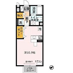 山陽電鉄本線 東二見駅 徒歩7分の賃貸アパート 1階ワンルームの間取り