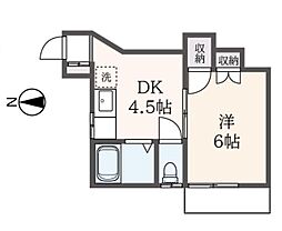 ウインフミ 1DKの間取図画像