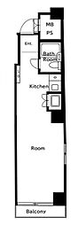 キャッスルマンション根津 ワンルームの間取図画像