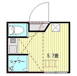 フェリスフェア 1階ワンルームの間取り