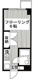 パリエンテ 3階ワンルームの間取り