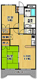 レジデンス名倉 3階2LDKの間取り