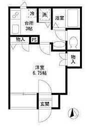 楓ハウス 1Kの間取図画像
