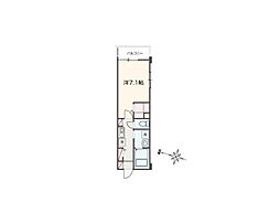 MELLAS新秋津II 1Kの間取図画像