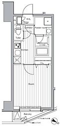 プレミアムキューブトリツダイガク#mo 1Kの間取図画像