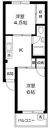 中野弥生町ローヤルコーポ 2Kの間取図画像