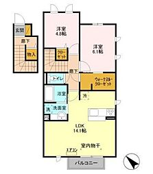 アルバ 2LDKの間取図画像