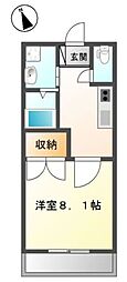 ロイヤルヒルズ宮崎台 1Kの間取図画像