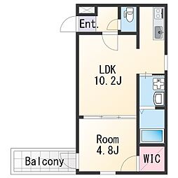 フジパレス東釘貫丁 1LDKの間取図画像