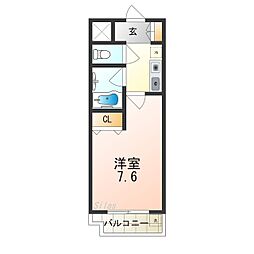 南海高野線 堺東駅 徒歩12分の賃貸マンション 4階1Kの間取り