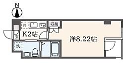 Ｎｓ　Ｃｏｕｒｔ　139 3階1Kの間取り