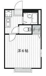 MY KAZE 2階1Kの間取り