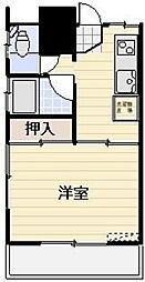 シマグリーンハイツ 1Kの間取図画像