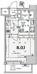 メイクスデザイン門前仲町ガーデン 1Kの間取図画像