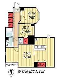 RFIELDSFUNABASHI2 2LDKの間取図画像
