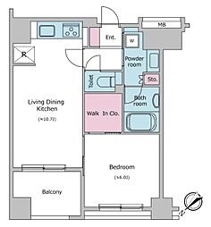 レジディア日本橋浜町 1LDKの間取図画像