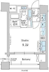 ParkAxis茅場町 ワンルームの間取図画像
