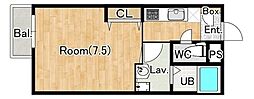 ジーメゾン大宮北セレナ 1Kの間取図画像