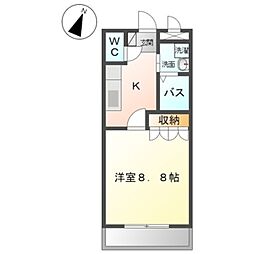 南海線 和歌山市駅 徒歩19分の賃貸マンション 2階1Kの間取り