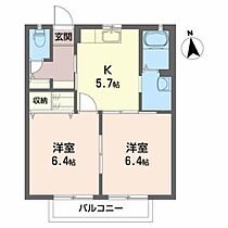 スカイ・リバーＡ 101 ｜ 福島県いわき市平下荒川字中剃67-8（賃貸アパート2K・1階・42.30㎡） その2