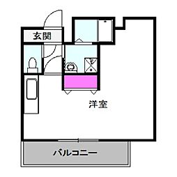 フィオーラマンション天王寺 8階1Kの間取り