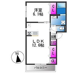 ハイムメゾン平野東 1LDKの間取図画像
