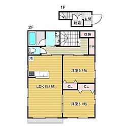 ヴェリテ 2階2LDKの間取り