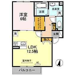 ラフィーネ徳庵 1LDKの間取図画像
