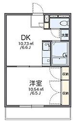 レオパレスグリーンハイツA 1DKの間取図画像