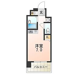 阪神なんば線 千鳥橋駅 徒歩12分の賃貸マンション 2階1Kの間取り