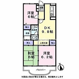 アヴニール梨の樹 3DKの間取図画像